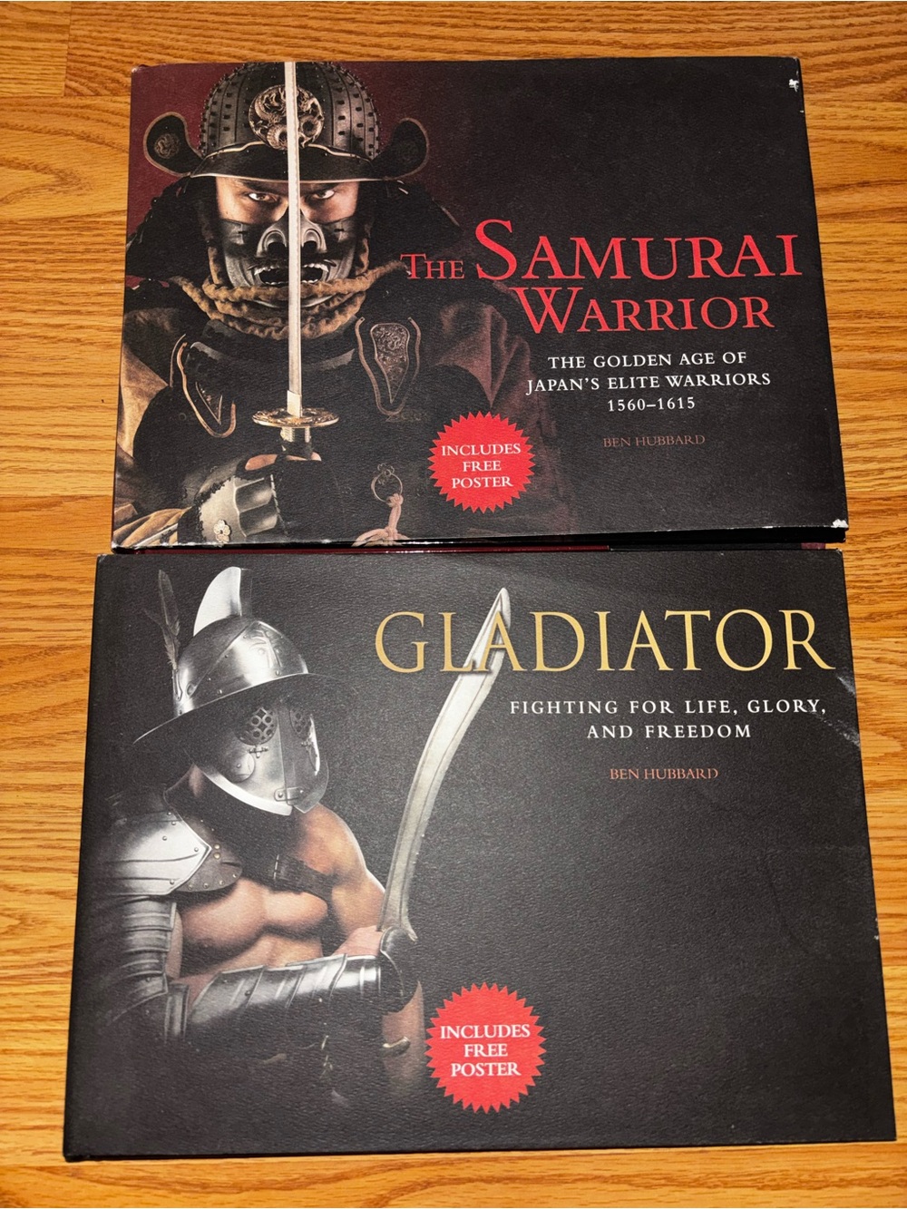Samurai Warrior & Gladiator Hardcover Coffee Table Books - Black/Red